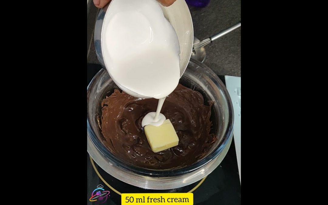 Wie man Schokoladen-Ganache macht |  Einfaches Schokoladen-Ganache-Rezept |  Schokoladen-Ganache auf Hindi |  #kurze Hose