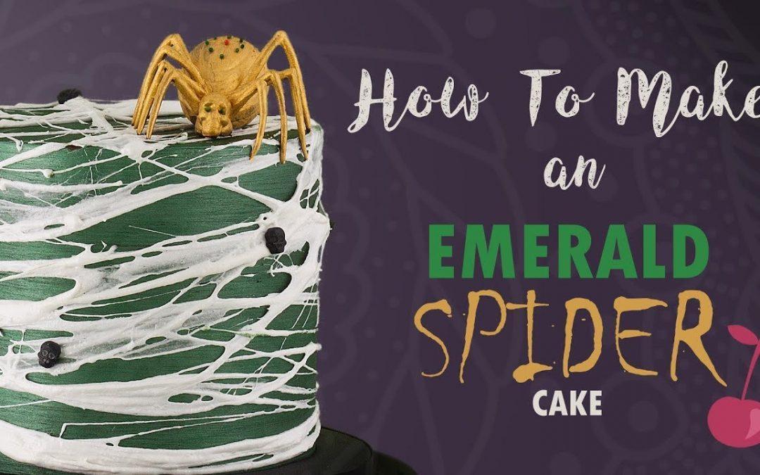 Halloween-Smaragd-Spinnen-Kuchen |  Anleitung |  Kirschschule