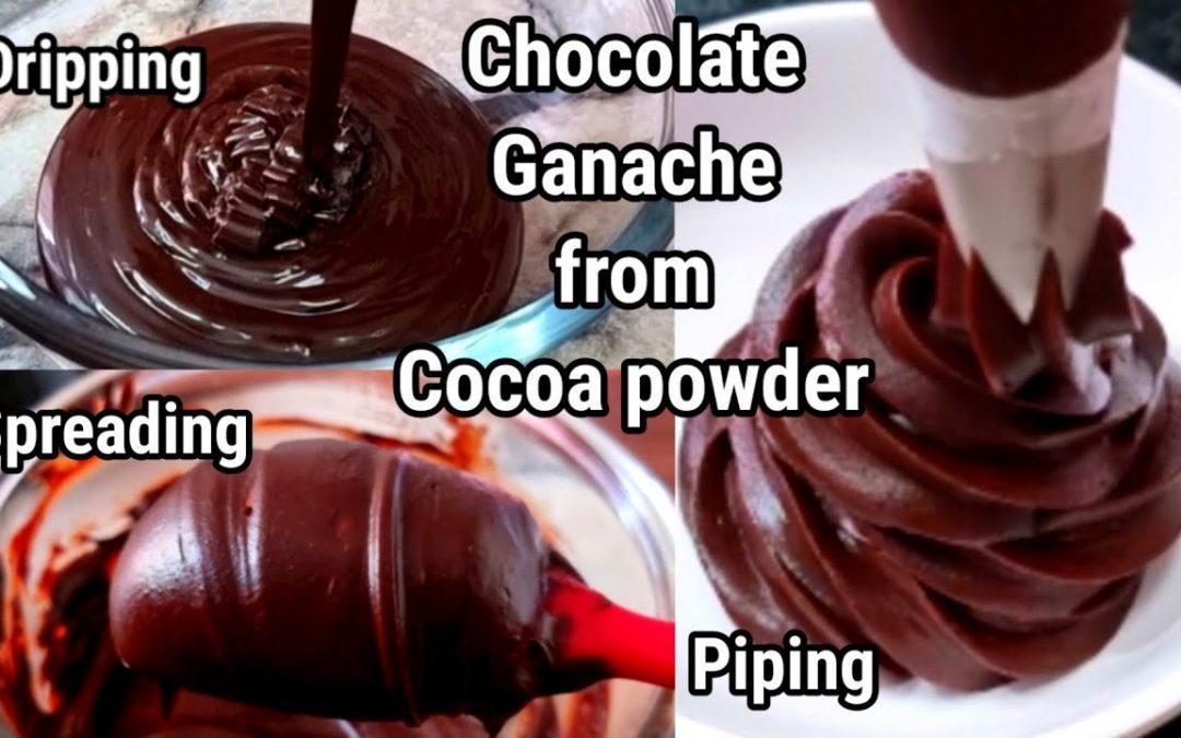 Schokoladen-Ganache mit Kakaopulver |  Schokoladenglasur |  Kakaopulver-Schokoladenglasur