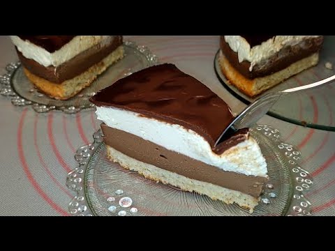 Gâteau liégeois: Vanille, Schokolade und Noisette (ohne Farine, ohne Gelatine)