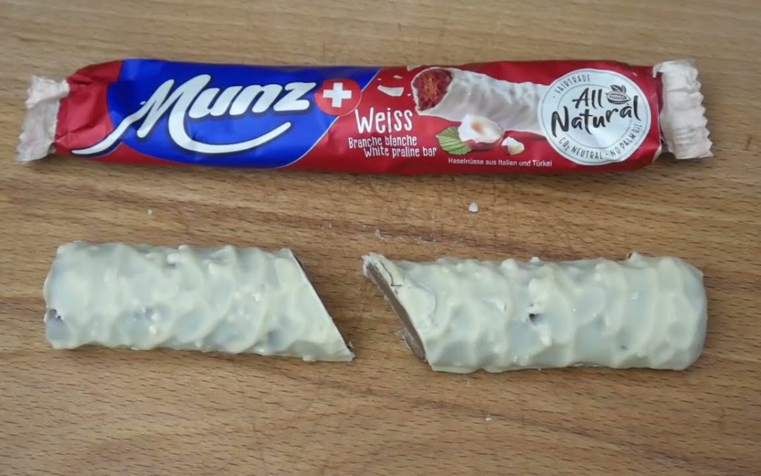 Nahrungsmittel Unboxing 705 : Munz Prügeli Weiss 🍫 Milch-Schokoladenstängel mit Pralinéfüllung 🥛