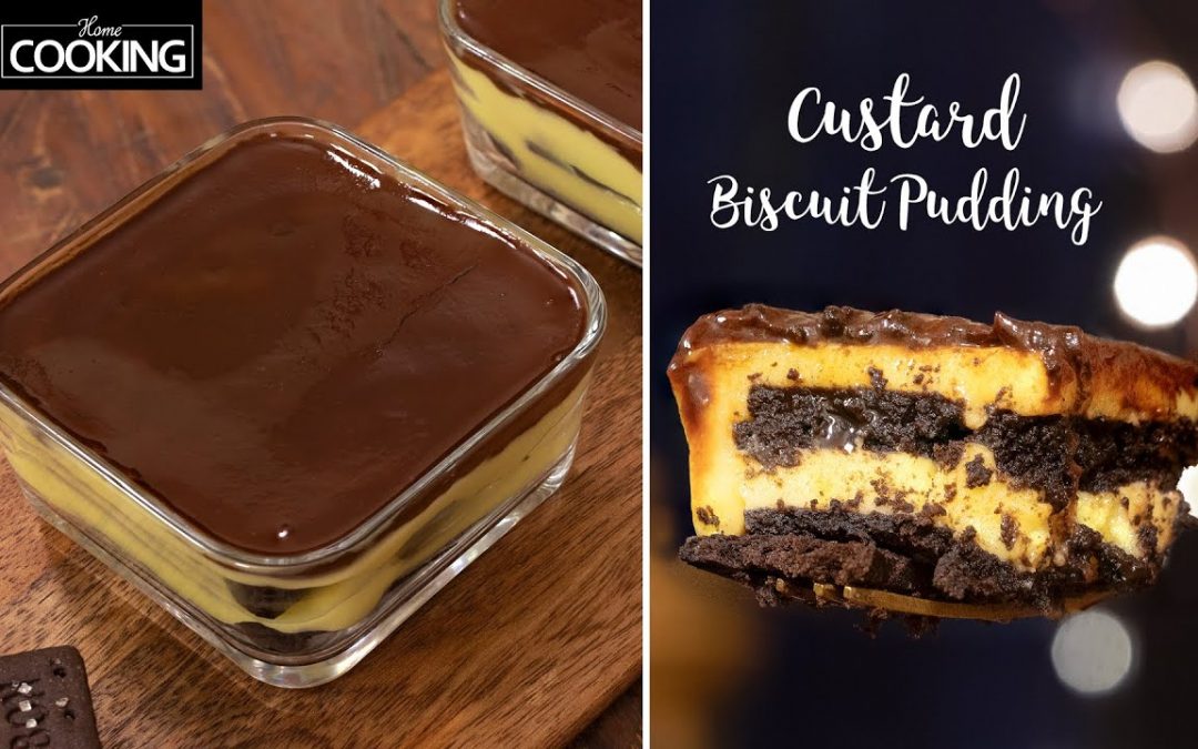 Rezept für Pudding-Keks-Pudding |  Schokoladenpudding |  Dessert l Einfaches Pudding-Rezept @HomeCookingShow