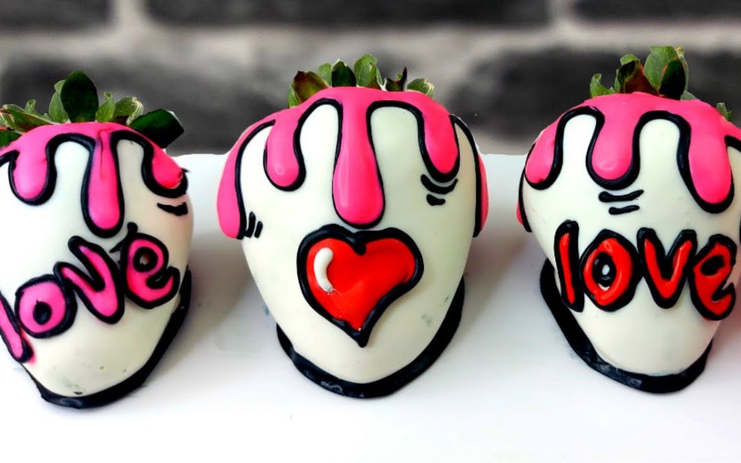 Cartoon-Schokoladen-Erdbeeren |  Geschenkidee zum Valentinstag