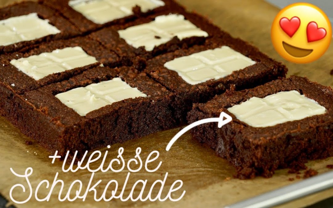 Erst nach dem Backen die weiße Schokolade eindrücken 🤩 Hot Brownie mit weißer Schokolade