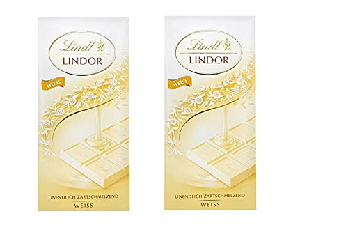 Lindt Schokolade LINDOR Weiß, Aktion |  100 g Tafel |  Weiße Schokolade mit einer unendlich zartschmelzenden Füllung |  Schokoladentafel |  Schokoladengeschenk