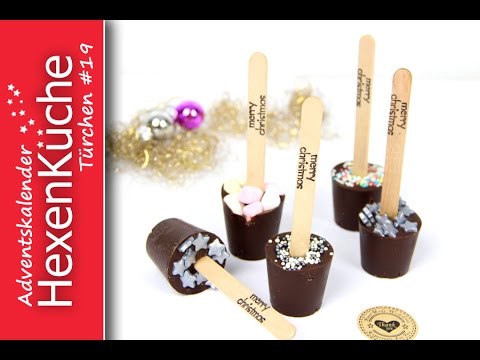 Trinkschokolade am Stiel selber machen und verpacken Thermomix DIY Adventskalender Türchen Nr.19