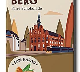 LICHTENBERG Mandel und Salz in Edel-Kakao/Fair Trade Milchschokolade/Berliner Stadtteil von Chocolatiers Edelmond (1 Tafel, 80g)