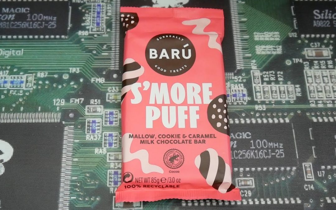 Nahrungsmittel Unboxing 737 : Barú S'more Puff Milchschokolade mit Cookies, Karamell & Marshmallows