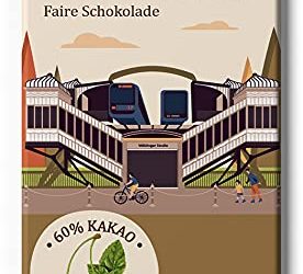 WUPPERTAL Fair Trade Stadt Schokolade/Kirschen, Minze und Rosa Beere/Bio Milchschokolade Fair gehandelter Kakao (1 Tafel, 75g)