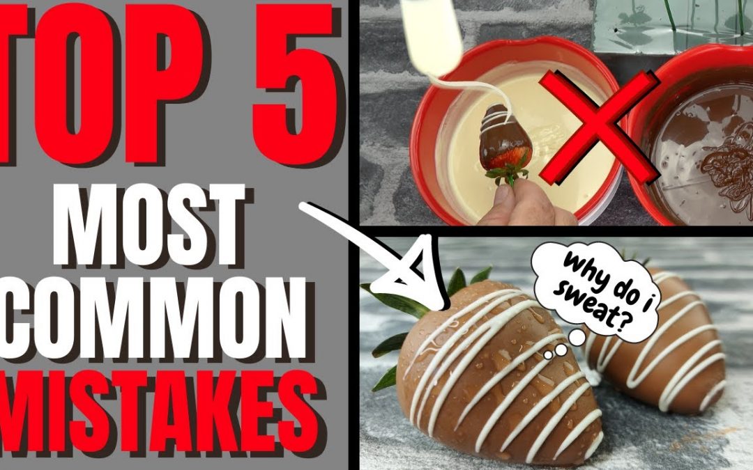 „Top 5“ der häufigsten Fehler |  Erdbeeren mit Schokoladenüberzug eintauchen