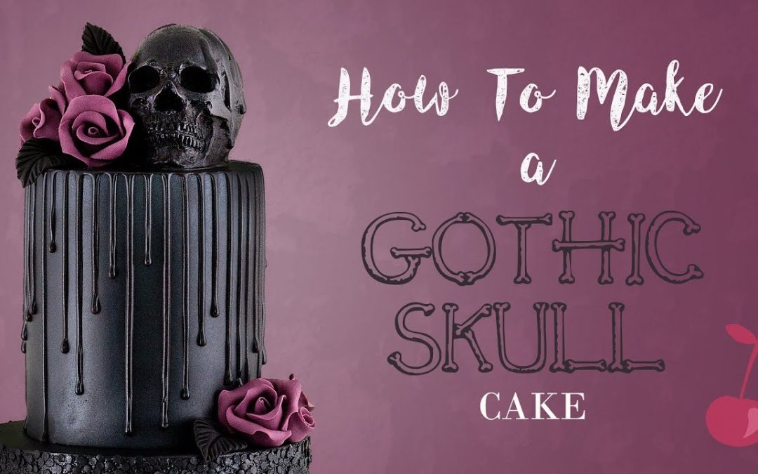 Gothic Skull Drip Cake Tutorial |  Anleitung |  Halloween |  Kirschschule