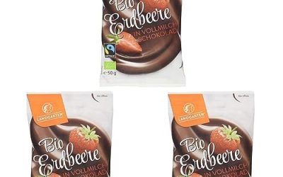 Landgarten |  Bio Erdbeeren in Vollmilch-Schokolade |  3er Pack (50 g)