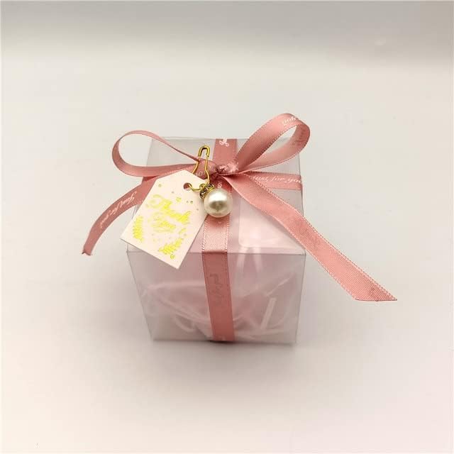 20/30/50pcs Matte PVC Box Hochzeitsbevorzugungen für Gäste nur für Sie Ribbon Danke Tags Süßigkeiten Dragees Clear Box