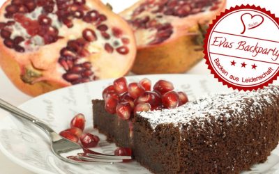 Schokoladenkuchen / Granatapfelherz / Pornokuchen / Valentinstag / Herzkuchen / Backen EvasBackparty