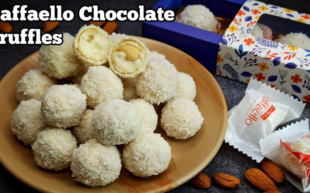 Rezept für hausgemachte Raffaello-Kokos-Mandelbällchen|  Einfache Ferrero Rocher Trüffel